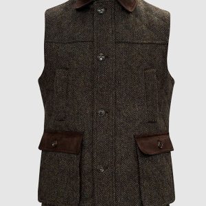 Harris Tweed Gilet, Bodywarmer – Brown