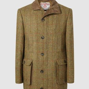 Harris Tweed Field Coat, Boyd Coat – Mustard