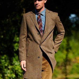 Harris Tweed Overjas “Barney” In Evergreen